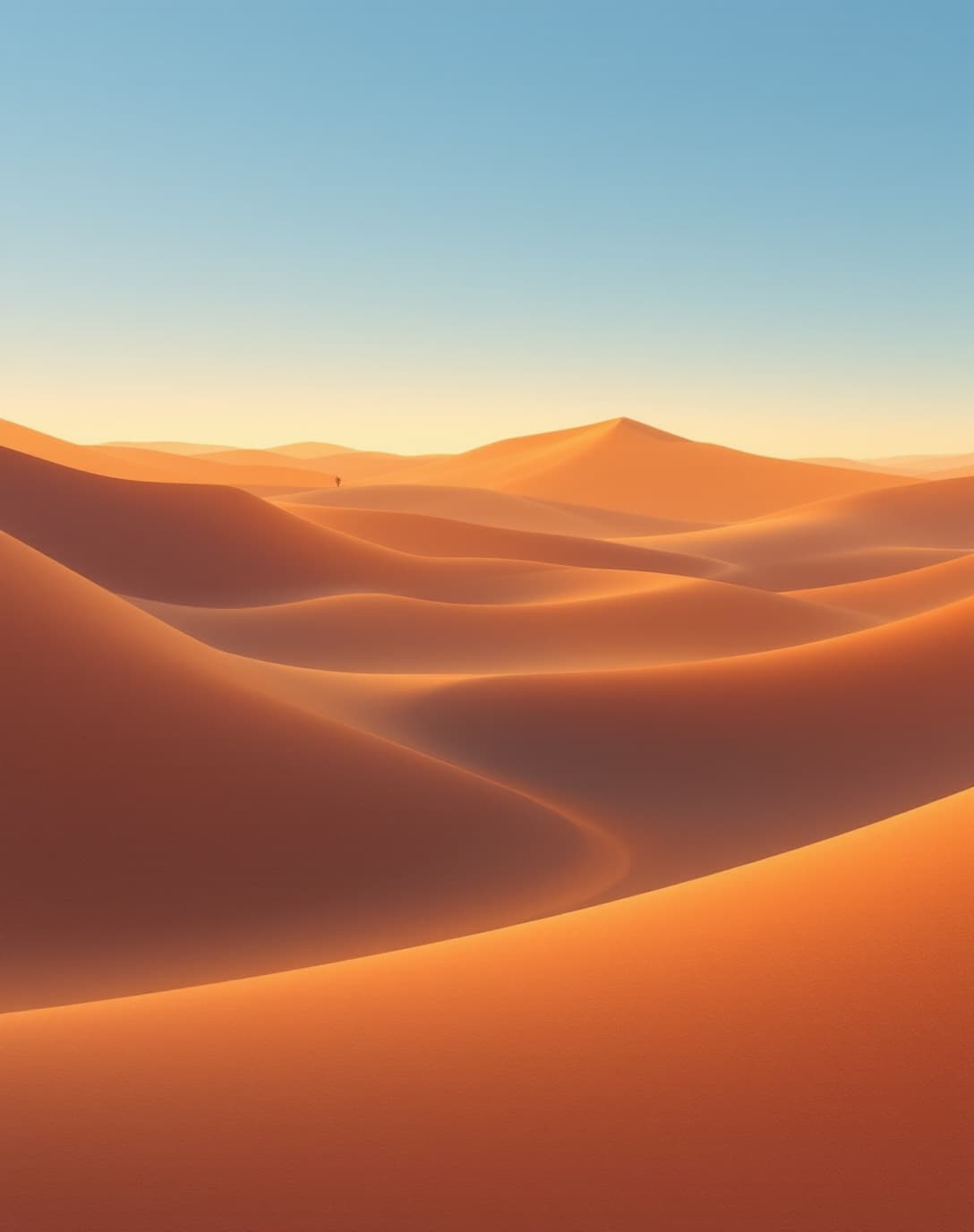 Color-field dunes with a distant traveler